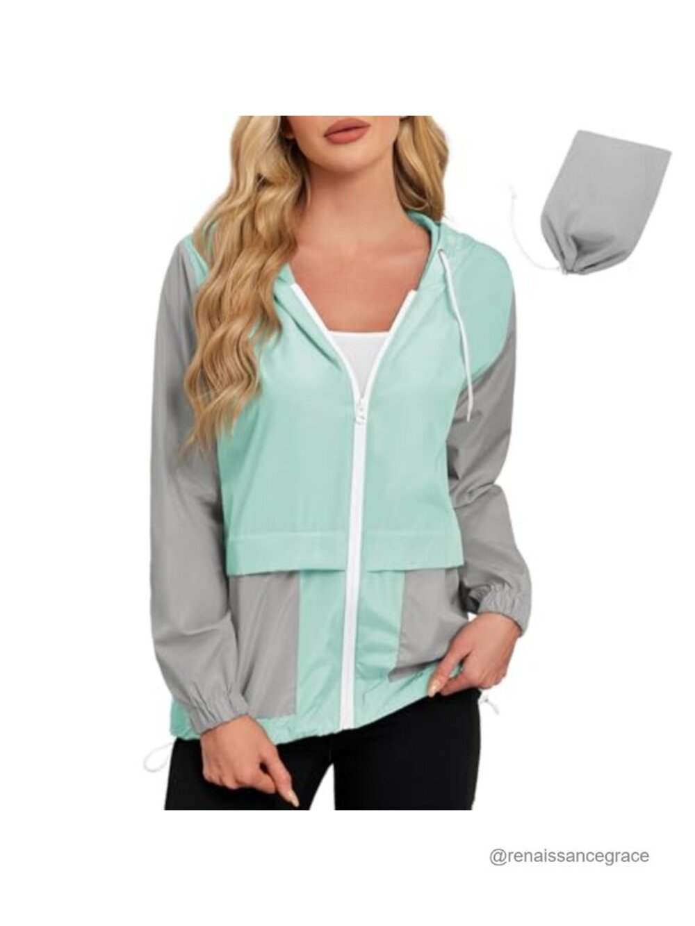 Women's Lightweight Waterproof Hooded Raincoat Anorak Windbreaker